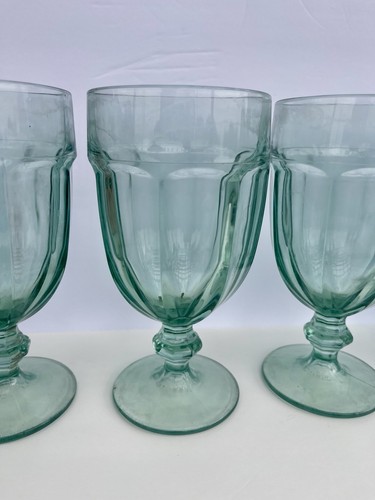 Set of 6 Libbey Duratuff Gibraltar Spanish Green Ice Tea/Water Glasses Goblets - Picture 2 of 8