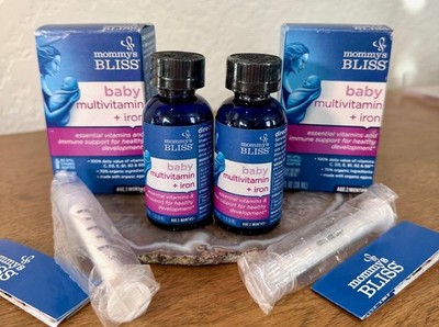 Lot of 2 Mommys Bliss Baby Multivitamin + Iron Ages 2 Months 1 fl oz EXP: 3/2026