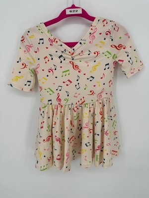 Dotdotsmile Girls Dress Size 6/12 Months Music Notes Print NWT