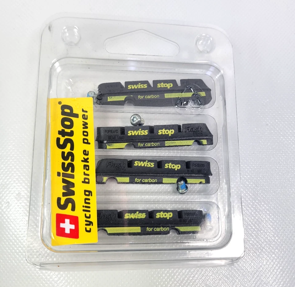 SwissStop  Flash Pro Black Prince Carbon Rim Brake Pads 4-Pads Fits Shimano/SRAM - Image 3 of 4