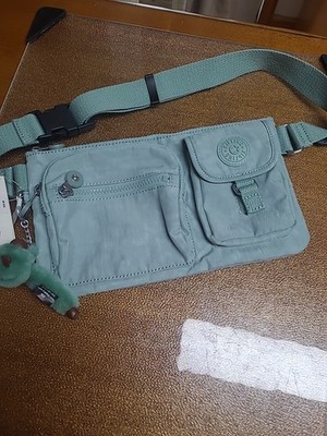 Kipling Nylon  Bag Multi Pockets. Fern Green New