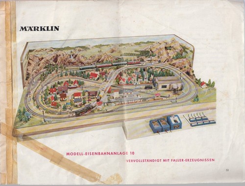 Modell-Eisenbahnanlage 10, vervollständigt mit Faller-Erzeugnissen. Plattengröße
