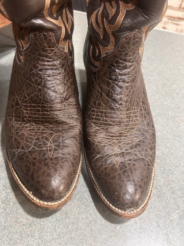 Cowtown Western Cowboy Boots Brown Leather  Size 8 Elephant Embossed - Bild 5 von 9