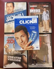 Adam Sandler Comedy 5 DVD Lot! Click, Zohan, Big Daddy, Mr Deeds, Jack And Jill