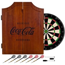 Coca-Cola Wood Dart Cabinet Set