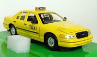 Nex Models 1/24-27 Scale - 1999 Ford Crown Victoria Taxi Diecast Model Car