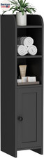 Small Bathroom Storage Corner Floor Cabinet with Door and Shelves, beside the To