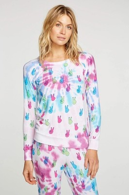 Women's Chaser Tie Dye Peace Out Pullover Sz Medium