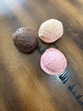Play Food Ice Cream Tops Only Chocolate And Strawberry- 3 Total