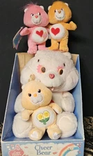 Lot Of 4 Vintage 1983 Cheer Bear Care Bears Kenner & 2002 Care Bears Tags & Box 