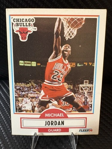 Michael Jordan 1990 Fleer #26 Chicago Bulls HOF Vintage NBA Basketball Card EX