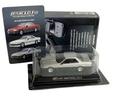 Kyosho 1/64 Nissan Skyline 2000 Turbo RS X Silver Black  W/Box & Card