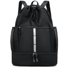 Drawstring Gym Bag for Men/Women - Mesh Beach Swim Bags Sports Backpack with ...