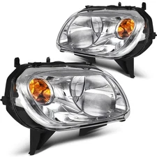 Headlights Assembly For 2006-2011 Chevy HHR Chrome Housing w/Reflector Pair