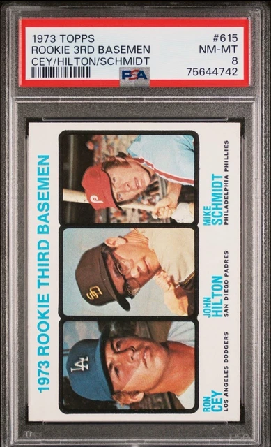 1973 Topps Ron Cey / John Hilton / Mike Schmidt Rookie 3rd Basemen Rookie RC PSA 8