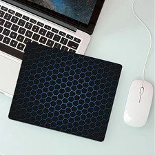 Blue Hexagon Mouse Pad Anti-Slip Durable Office Gaming Accessory Desk Mat Decor