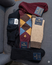 Brooks Brothers Johnston Murphy Mens Dress Socks Bundle 5 Pc Cashmere #33