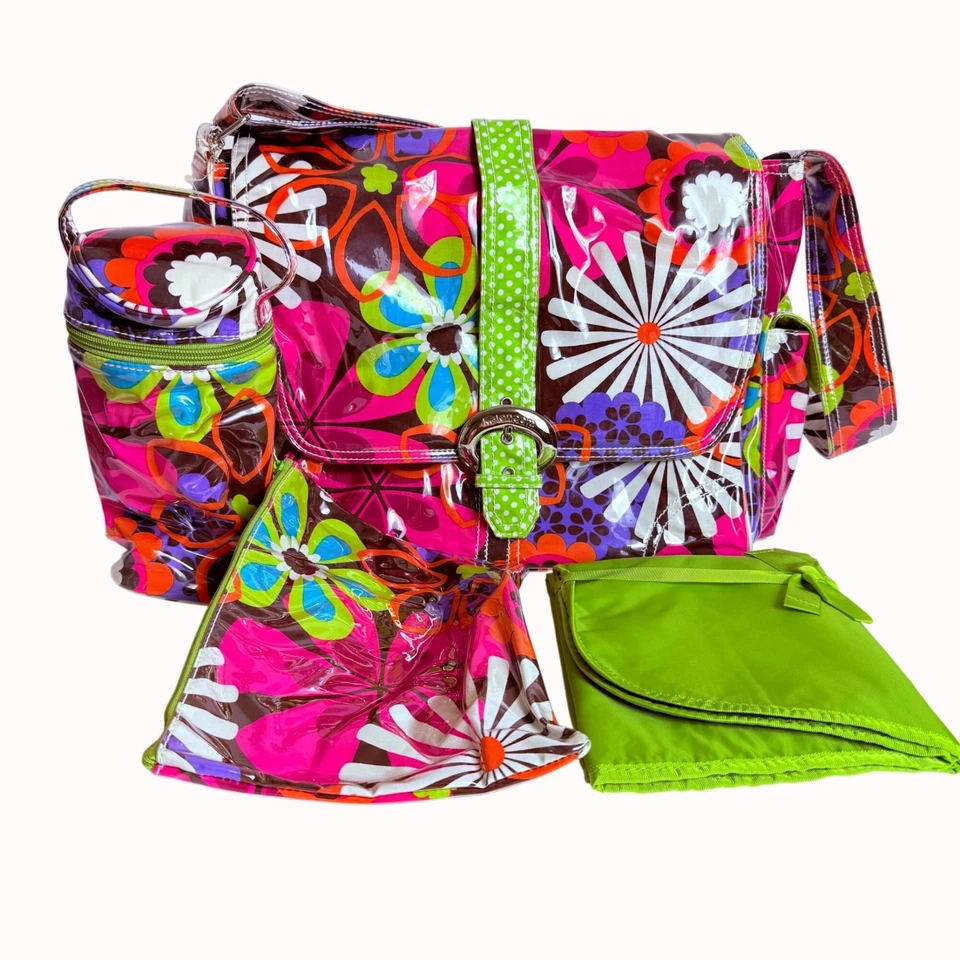 Bolso de Pañales Kalencom MOD Bolso de Mano Vinilo Laminado Floral Retro Inspirado en Hippie Regalo Foto 4 de 4