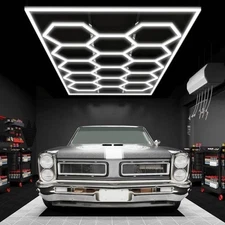 Hexagon Garage Lights LED Honeycomb Light with Border 6500K for Garage Gym