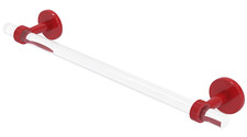 30" Allied Brass CV-41G-30-FER Clearview Towel Bar Grooved Accen Fire Engine Red