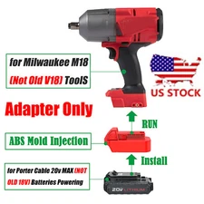 Adapter for Porter Cable 20V (Not 18V) Battery To for Milwaukee M18 Series Tools