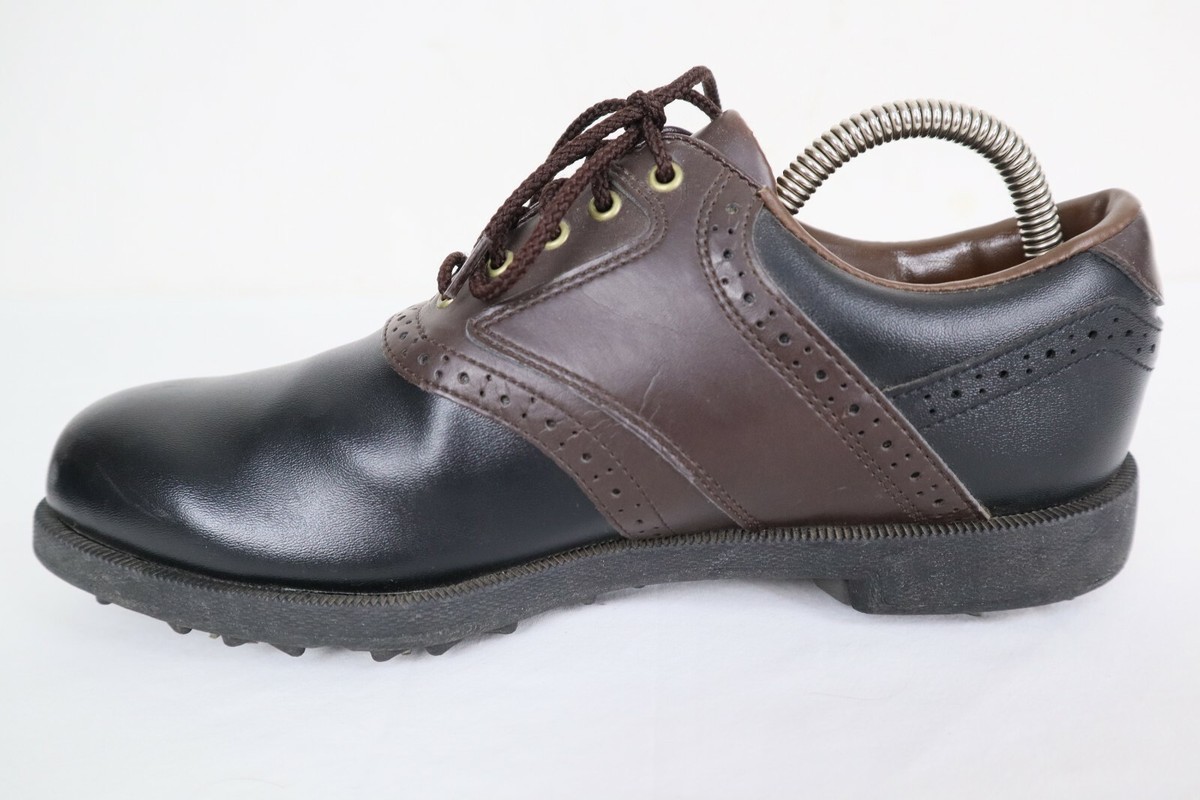 Footjoy Greenjoy Golf Shoes Men\'s Black Brown Lace Up Spikes Size 10W 45575 FootJoy 45575 GreenJoy Men main image 2