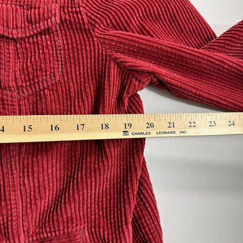 J.Jill Wide Wale Corduroy Jacket Red Womens Size Large Casual Outdoor - Picture 9 of 9