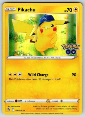 2022 POKEMON GO PIKACHU HOLO BASIC HOLO #028/078 HP 70 | eBay