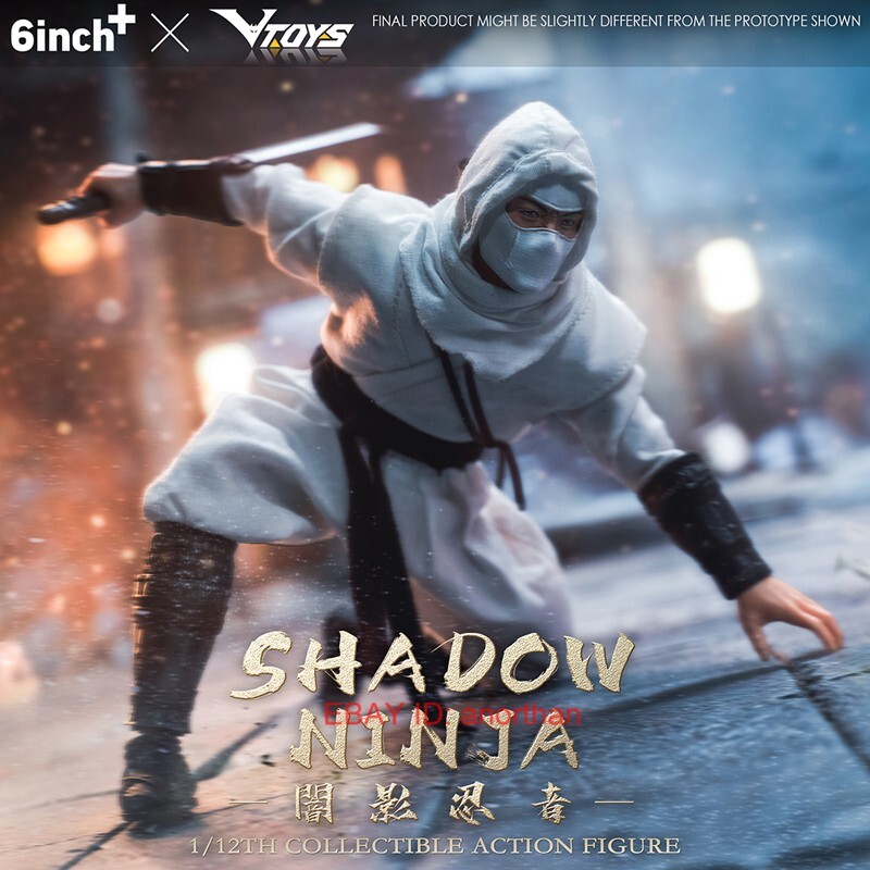 【ニャン】【箱&袋付】ローレライ シャークスキン VTOYS X 6INCH Shadow Ninja White Ver. 1/12 Scale Collectible