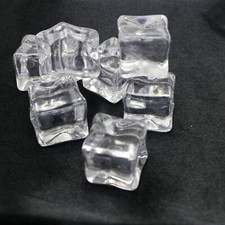 50pcs Clear Fake Ice Acrylic Decorative Ice Cubes Display for Home Wedding Photo