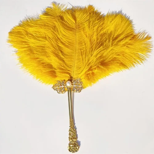 European French Elegant Feather Fan Retro Court Ladies Hand Fan Shooting Props - Image 4 of 4