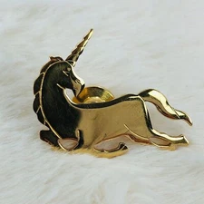 Vtg Avon Gold Tone Lapel Tac Pin - Mythical Unicorn