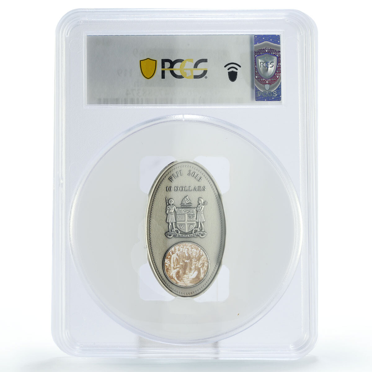 Fiji 10 $ Trains Railways Union Pacific Locomotive MS69 PCGS