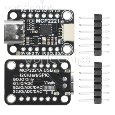 MCP2221A USB to GPIO ADC/I2C Converter Adapter Module Breakout Board Type-C New