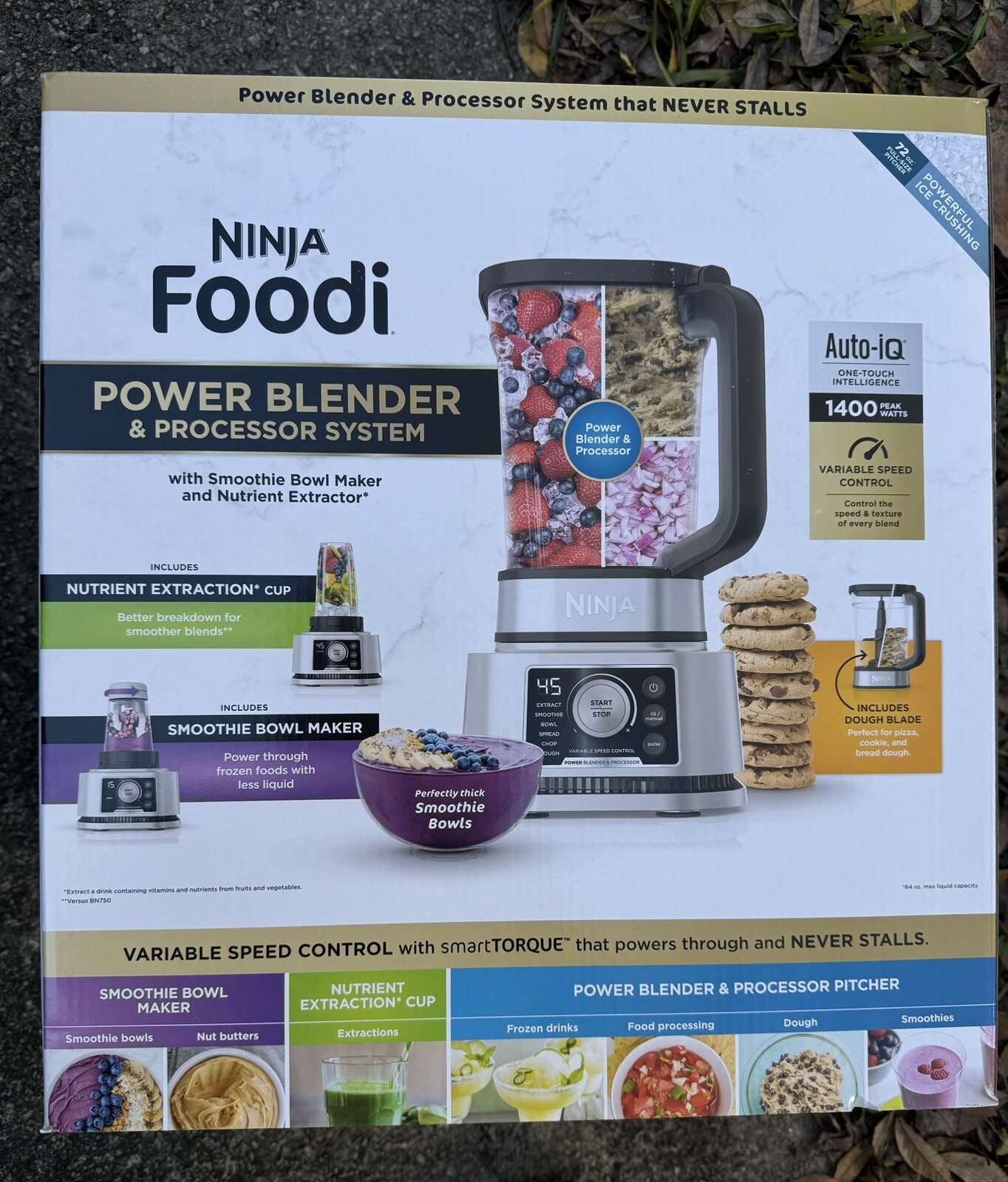 Ninja Foodi SS351 Blender Processor with Smoothie Bowl Maker - Silver-image