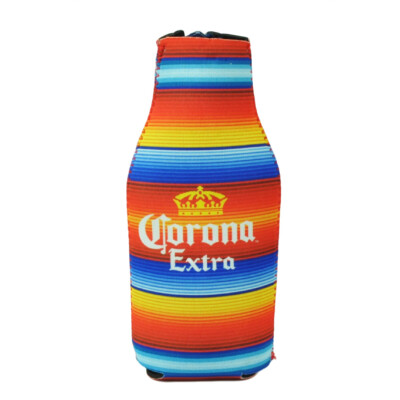 Corona Extra 12oz Zipper Coozies Bottle Coolers Beer Slip Multi Color Striped 