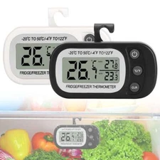 Refrigerator Thermometer Digital Fridge Freezer Waterproof Large LCD Display