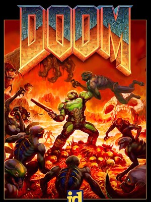 DOOM 2016 PC Xbox One PS4 Switch Game - Small Art Print Wall Poster - Glossy
