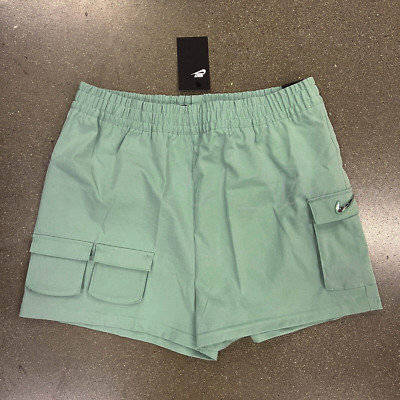 Nike Women NSW Sportswear Swoosh Cargo Shorts Polyester CZ9381-006 Green Size L