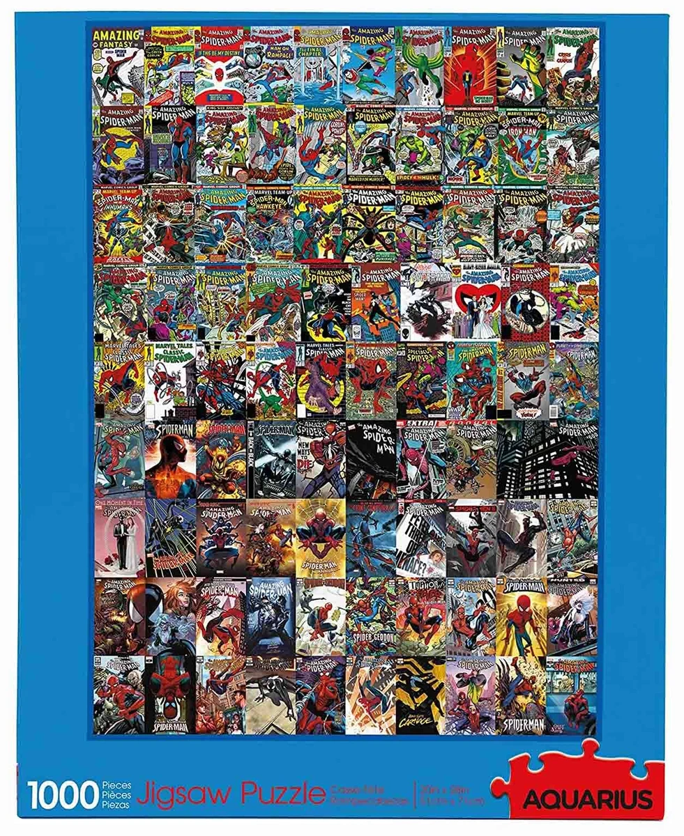 1000 piece MARVEL Retro SPIDER-MAN Comic Covers Jigsaw Puzzle Licensed SPIDERMAN