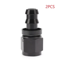 2PC AN8 Straight Push on Lock Hose Fitting Oil/Fuel/Gas Line Adapter