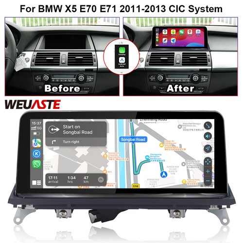 Car Linux Screen 10.25'' Wifi Wireless Carplay For BMW X5 E70 E71 2011-2013 CIC - Picture 1 of 12