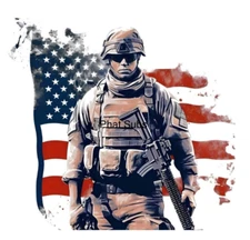 20oz Sublimation Tumbler Wrap Military Man Ready To Press Heat Transfer