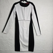 Narciso Rodriguez Design Nation Black White Colorblock Bodycon Dress Zip Small