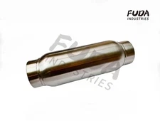 Exhaust Muffler Resonator 3.0" In/Out 12" L Universal Silencer Stainless Steel