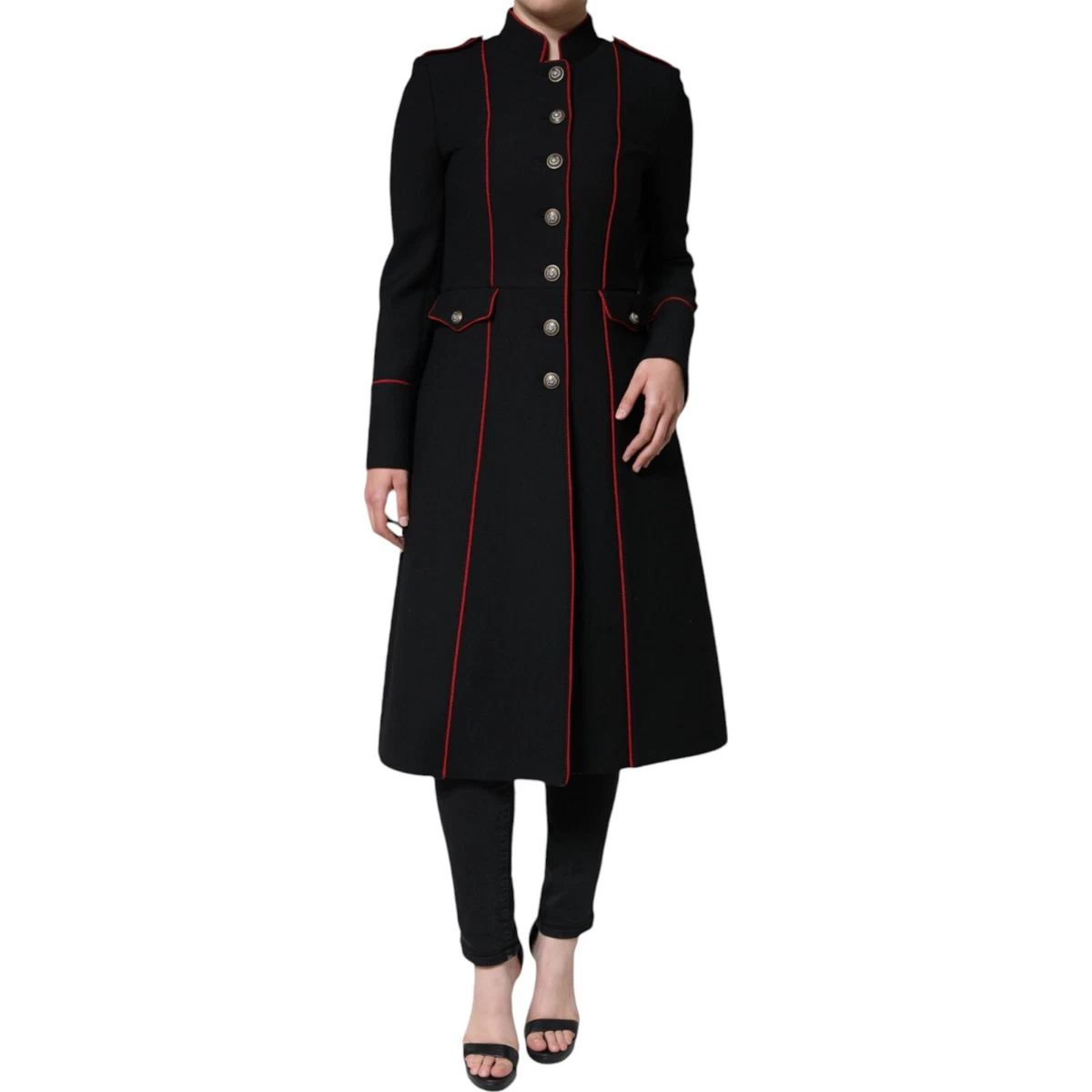 Giacca Dolce & Gabbana Grigia A Quadri - Trench Lungo Taglia IT54/US44/XL - Nuovo Con Etichette