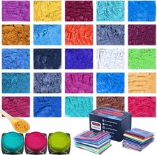 125g Mica Powder for Epoxy Resin, 25 Colors 5g Each, Bath Bombs, Soap Making