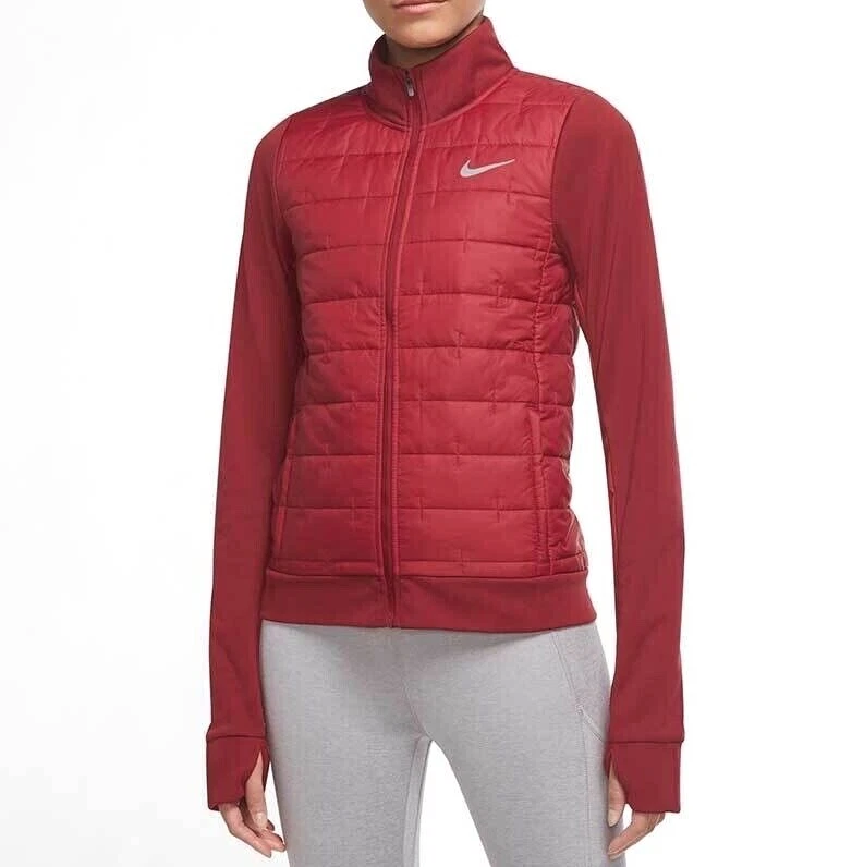 Nike Running Thermal Fit Synthetic Collared Red Track Top Women Size | eBay