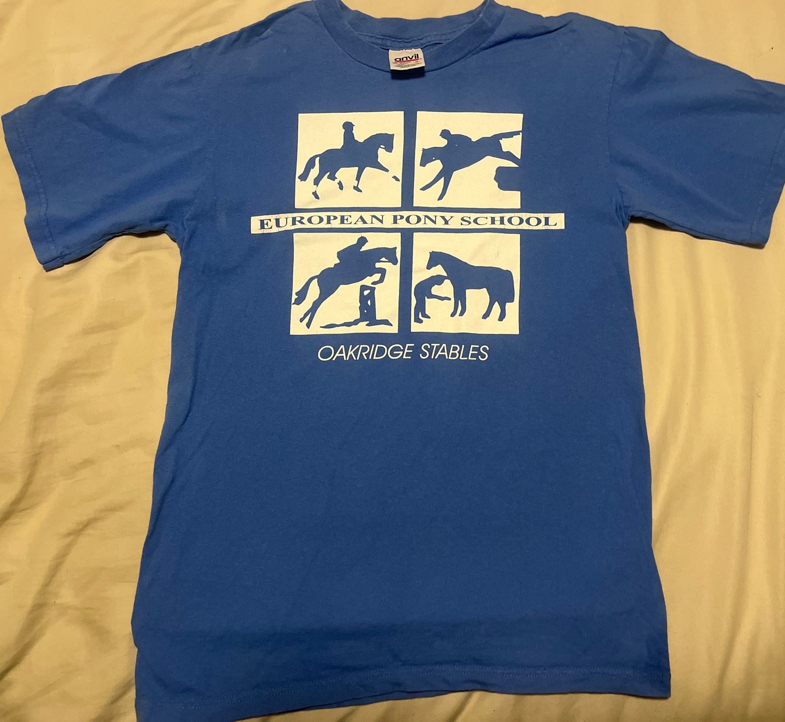 Camicia Europea Pony School Oakridge Stables vintage incudine taglia small made in USA