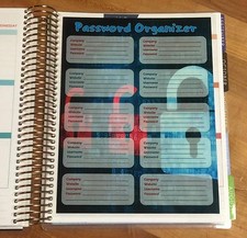 Password Organizer Dashboard for use with Erin Condren Life Planner